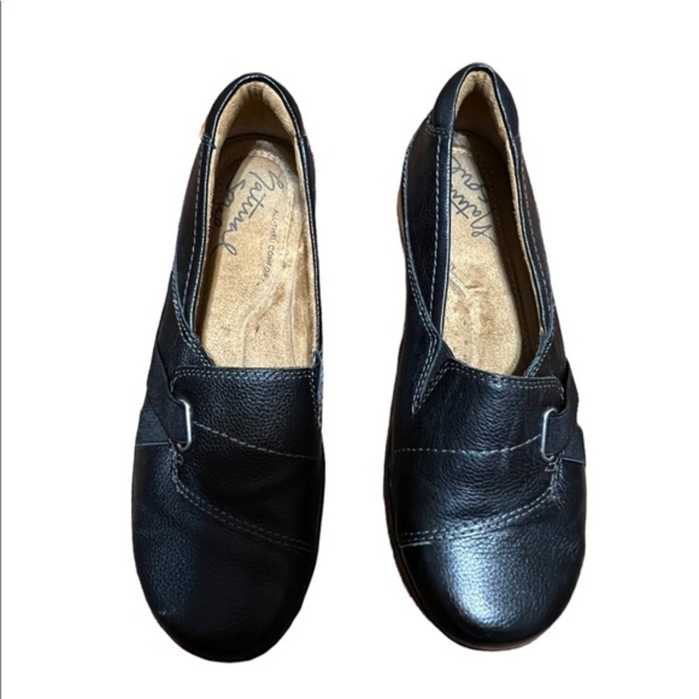 Natural Sole Black Slip On Loafers Size 6
